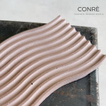 Skulptūriškas betoninis padėklas WAVE "COCAO" | 25 x 11 cm
