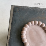 Skulptūriškas betoninis padėklas PEARL "COCAO" | 12 x 17 cm