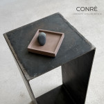 Skulptūriškas betoninis padėklas FRAME "Cocao" | 10 x 10 cm