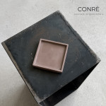 Skulptūriškas betoninis padėklas FRAME "Cocao" | 10 x 10 cm