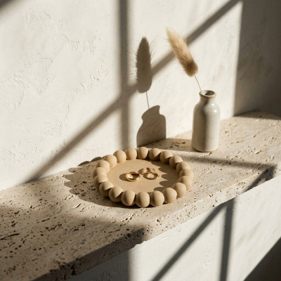 Betoninis padėklas PEARL ROUND Dunes, 12x12 cm | MR. CLAY