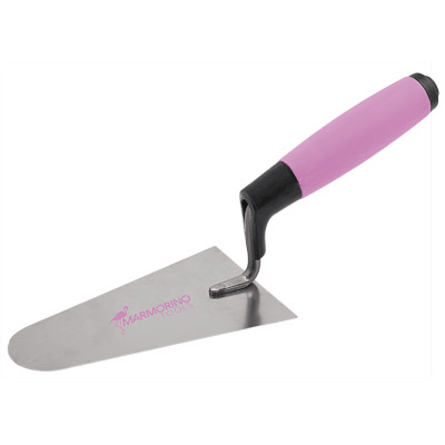 STAINLESS STEEL RUBBER HANDLE ROUND POINT BRICKLAYING TROWEL