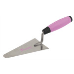STAINLESS STEEL RUBBER HANDLE ROUND POINT BRICKLAYING TROWEL
